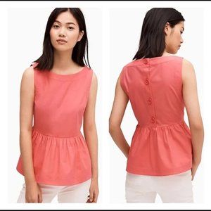 Kate Spade Shore Thing Button Back Pink Peplum Top